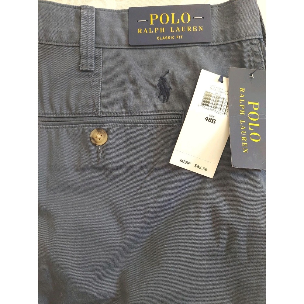 Polo Ralph Lauren Men's Cotton Shorts Big/Tall Blue Flat Front Size 48B $90 NEW! - Picture 7 of 13